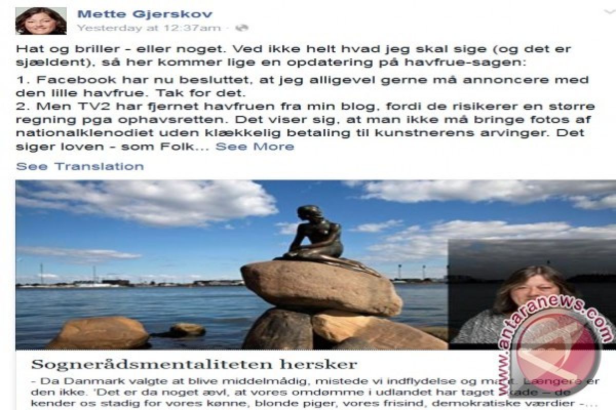 Facebook Dituding Sensor Foto Patung Puteri Duyung Denmark