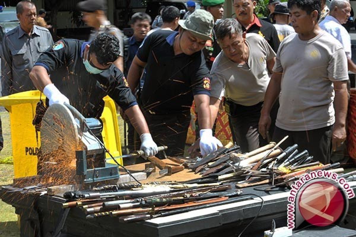 Polda Bali Musnahkan Ratusan Senjata Sitaan Lapas