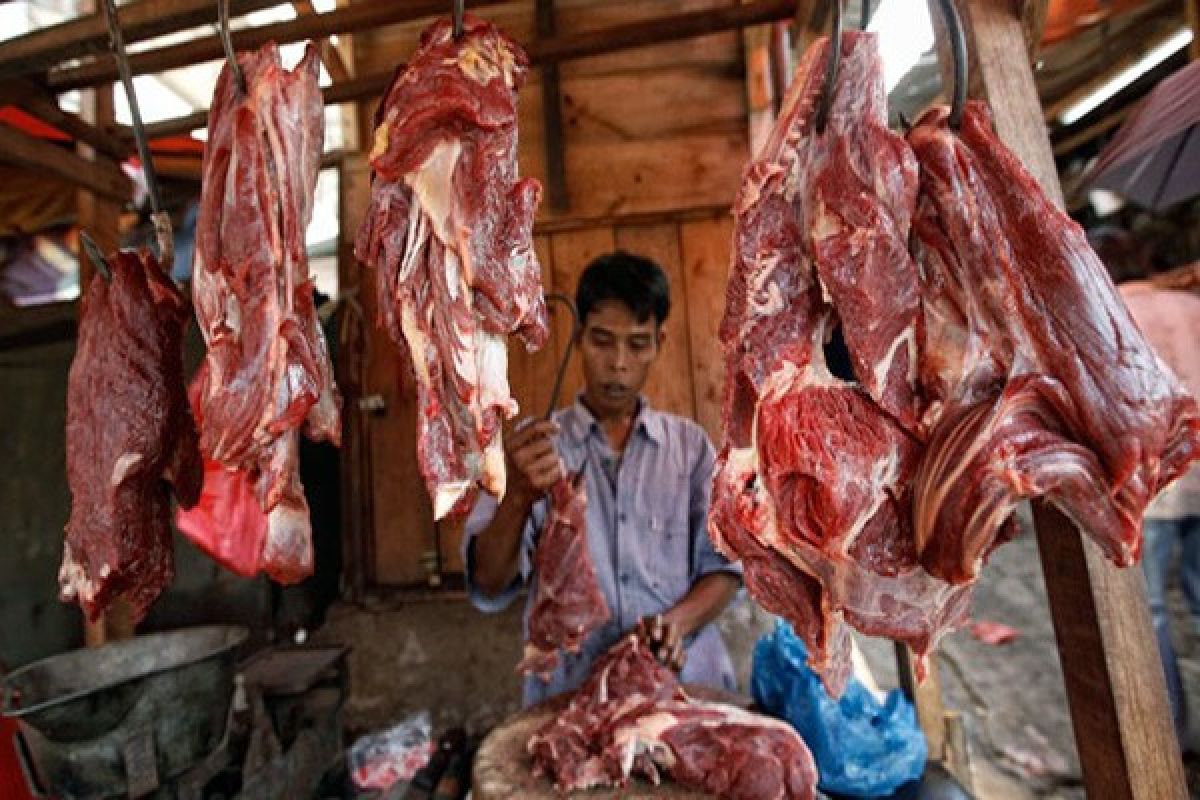 Harga daging di Bandarlampung bertahan tinggi 