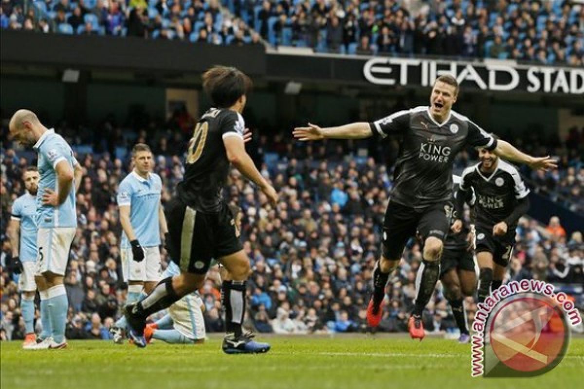 Manchester City dipermalukan Leicester 1-3