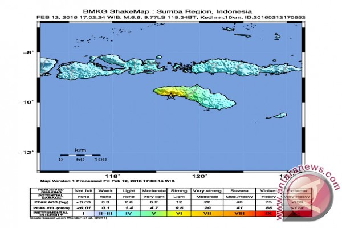 Magnitude 6.6 hits East Nusa Tenggara 