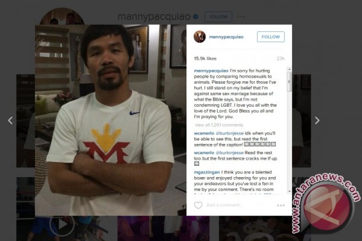 Manny Pacquiao minta maaf karena hina gay