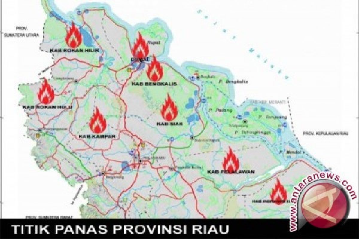 Titik panas Riau meningkat drastis