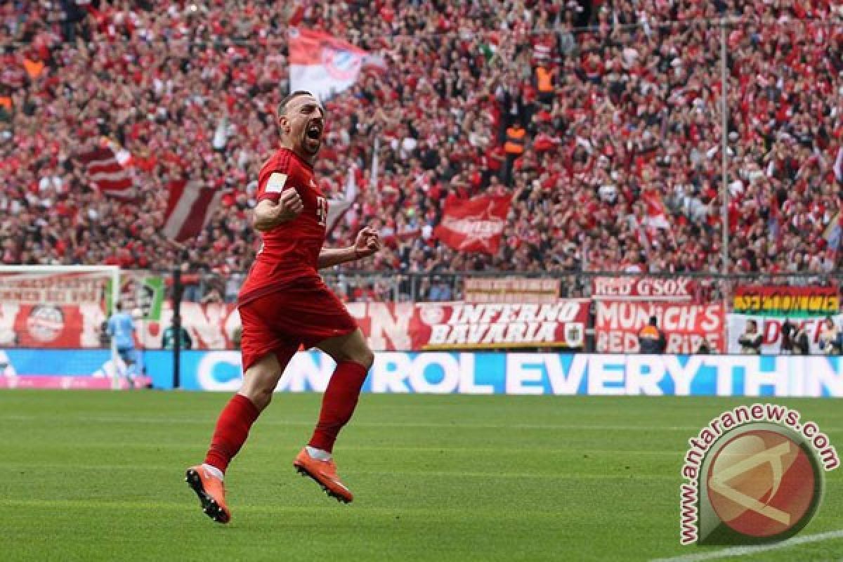 Sepakan voli Ribery bawa Bayern tetap di jalur juara