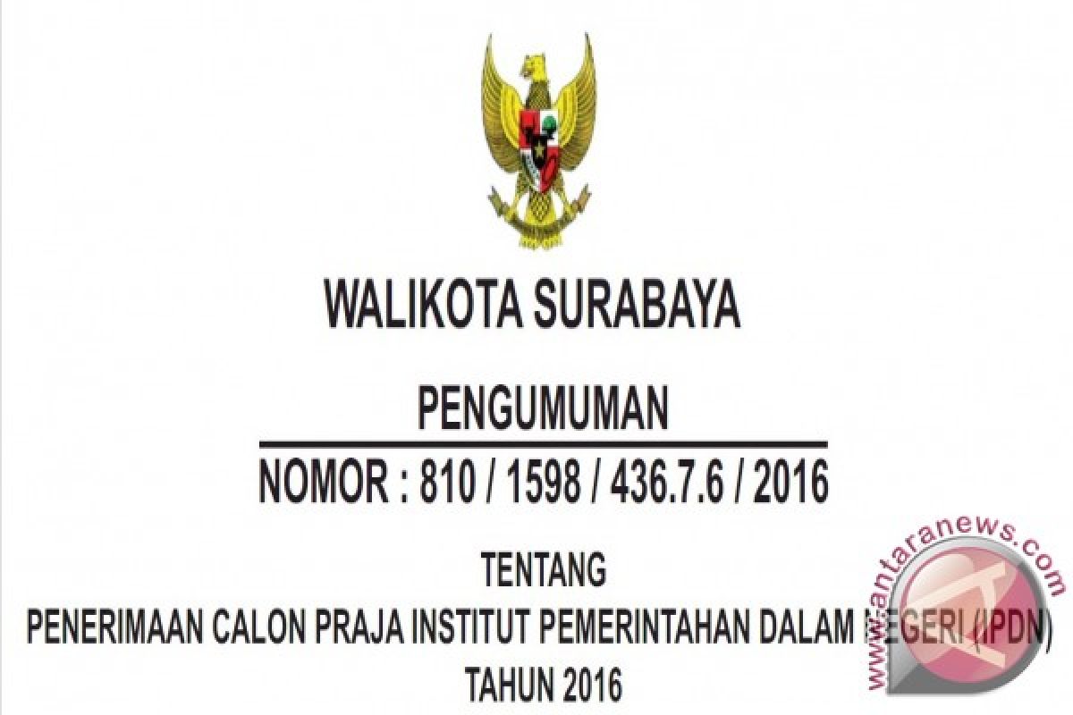 PENERIMAAN CALON PRAJA INSTITUT PEMERINTAHAN DALAM NEGERI (IPDN) TAHUN 2016