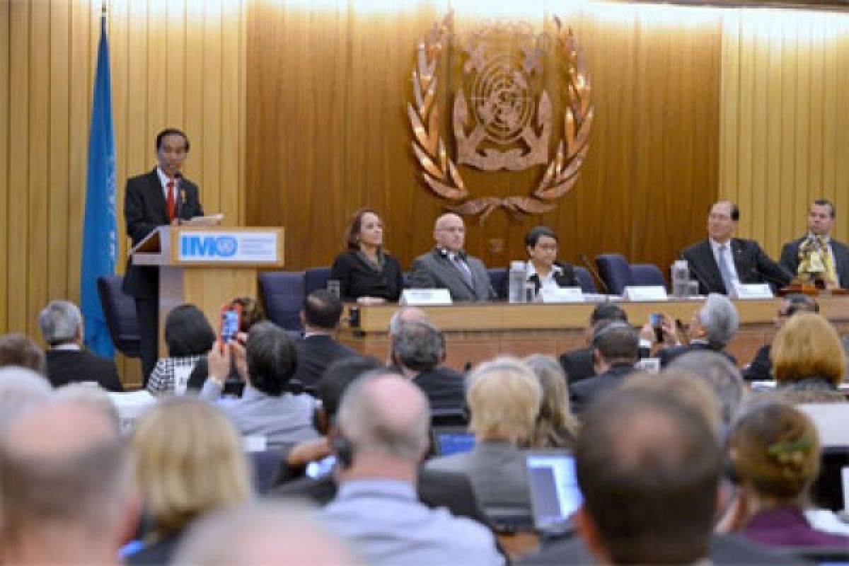 Presiden Jokowi sampaikan pidato di Sidang IMO