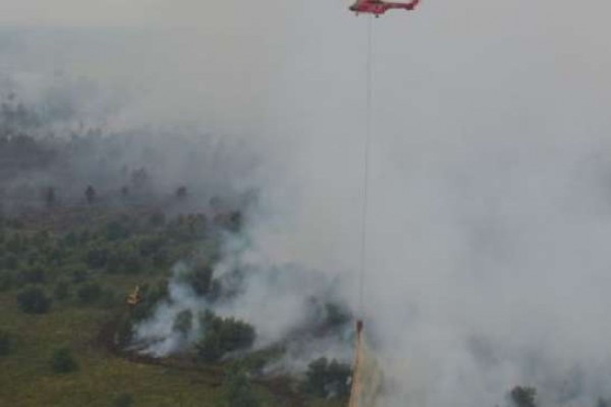 2 Helikopter Bom Air Kebakaran 2 Desa di Siak Kecil