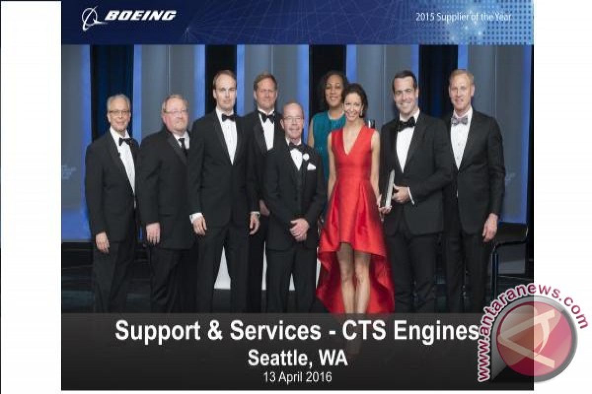 CTS Engines raih penghargaan Boeing "Supplier of the Year" 2015