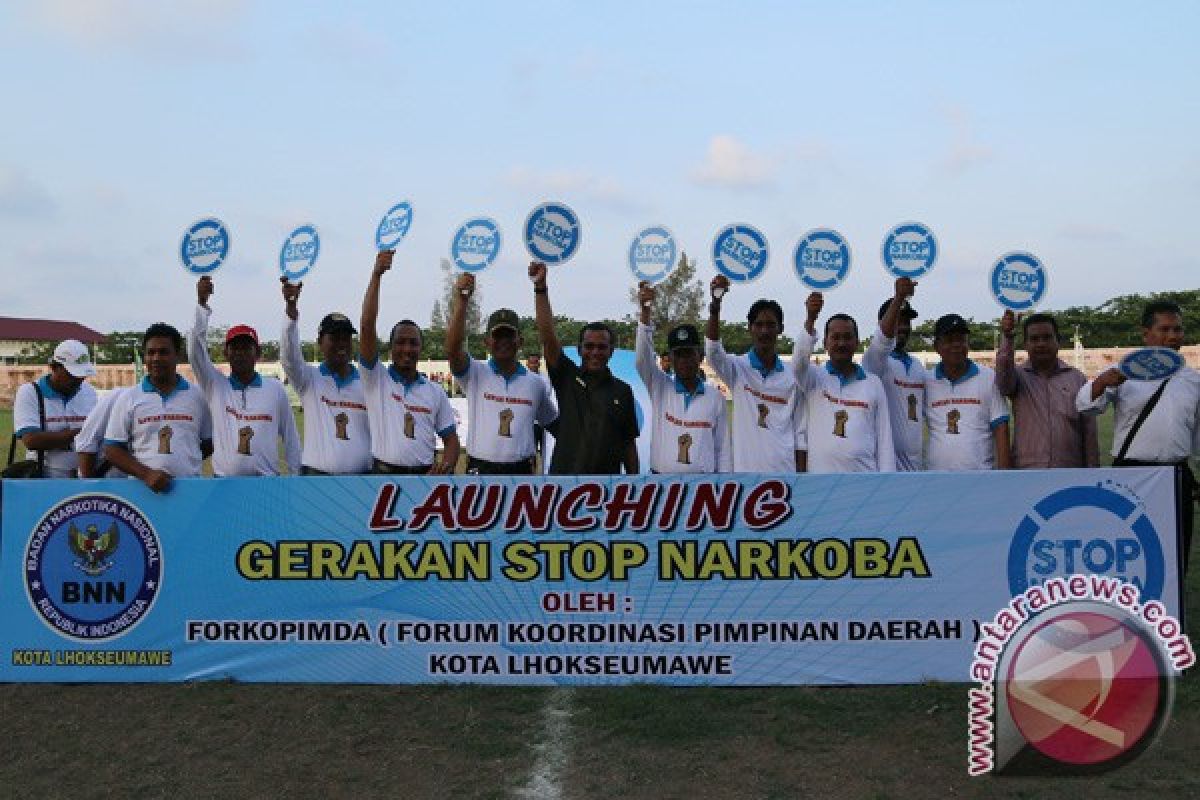 Forkompimda Lhokseumawe Launching Gerakan Stop Narkoba