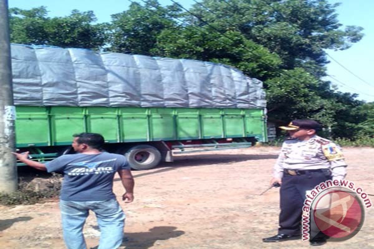 Kapolres Lampung Timur hentikan truk di Jalinpatim