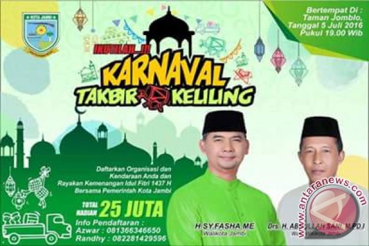 Walikota Jambi ajak masyarakat meriahkan karnaval takbir keliling