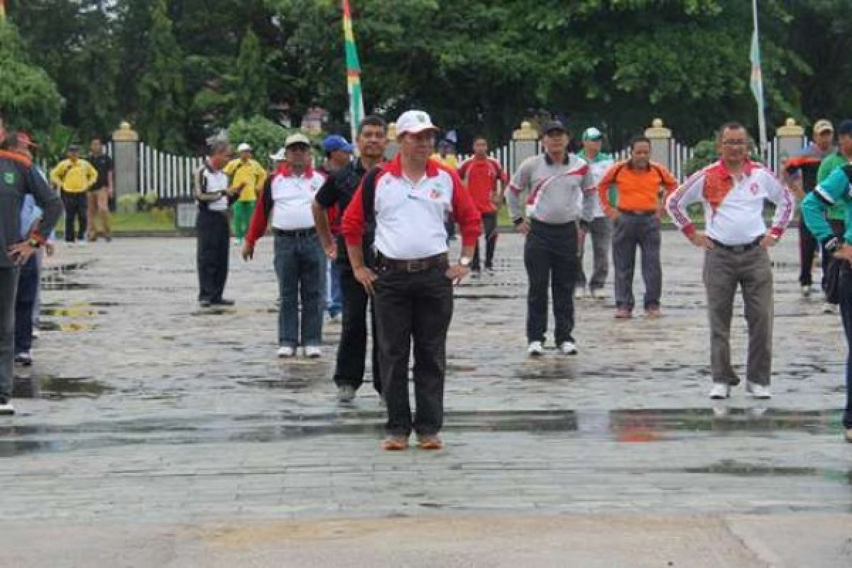 Bupati Inhil Hadiri Senam Sehat Peringatan HUT BPJS