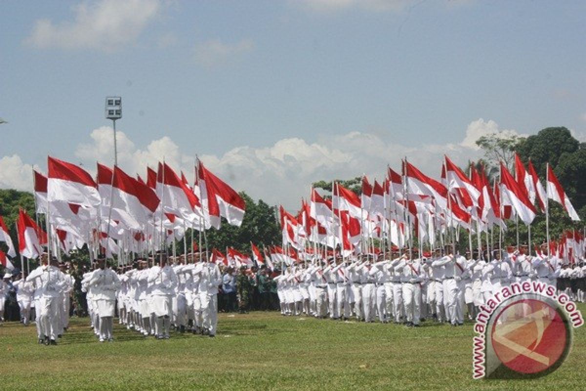 Lampung Tengah Kibarkan Sejuta Bendera Merah Putih