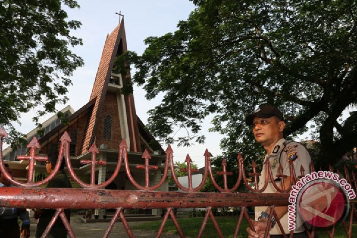 Polisi strelisasi gereja di Medan