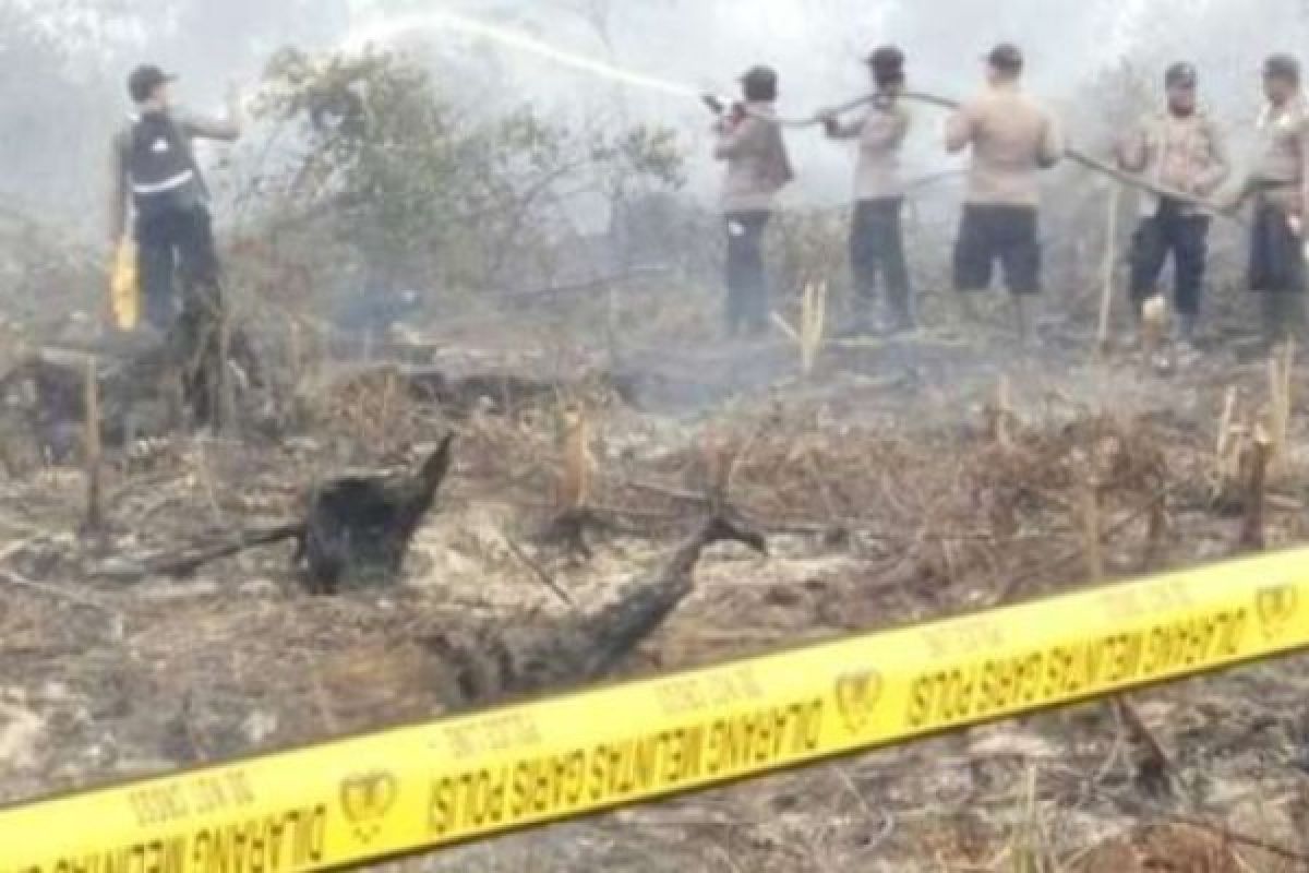 Polisi Lakukan Penyegelan Untuk Lahan Terbakar Di Rohil