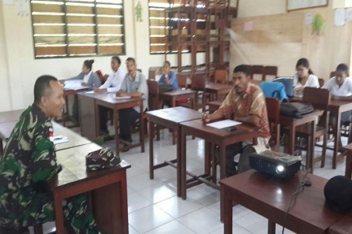 Satgas Yonif 516/CY sosialisasi bela negara di Keerom