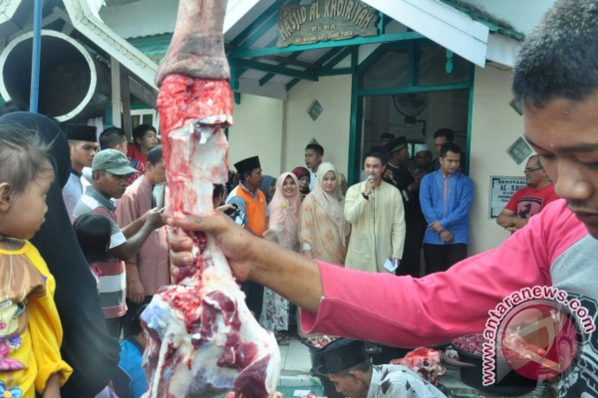 Gubernur pantau pembagian daging kurban