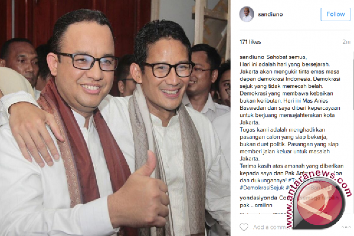 Anies Dampingi Sandiaga Serahkan LHKPN ke KPK