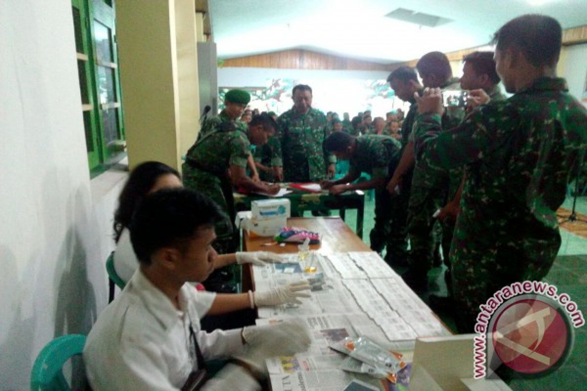 Anggota Kodim 1304 Gorontalo Tes Urin Mendadak