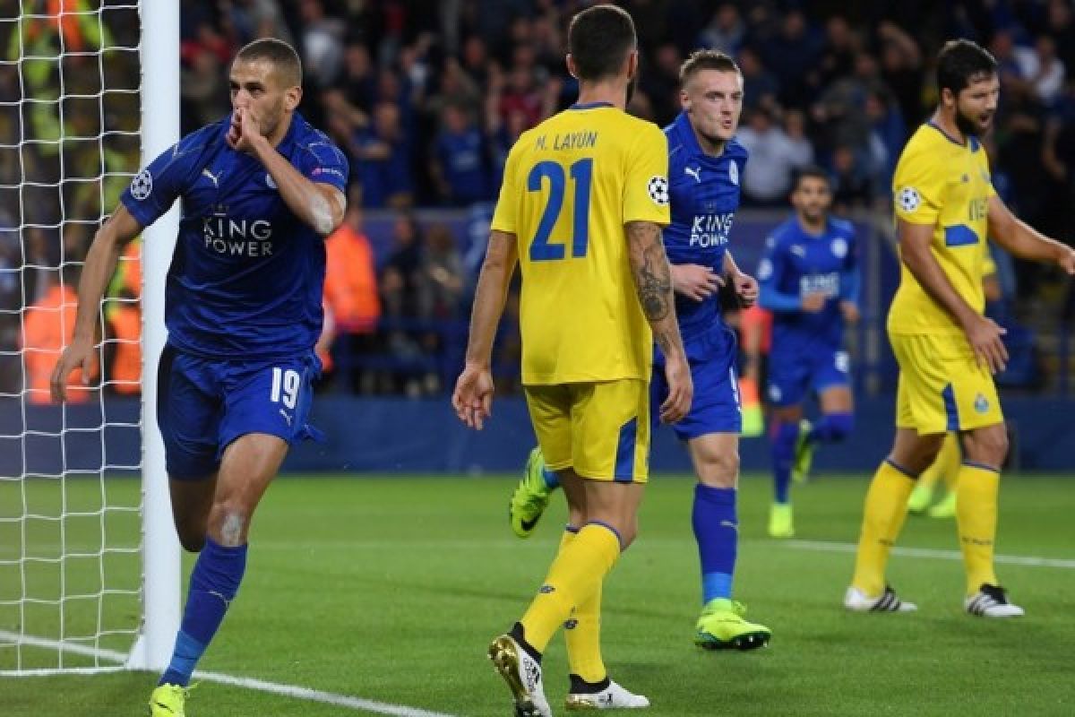 Slimani bawa Leicester tekuk Porto 1-0 pada babak pertama