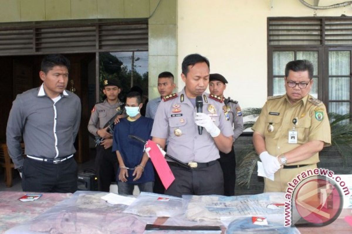 Polres Balangan Gelar Barang Bukti Pembunuhan Berencana