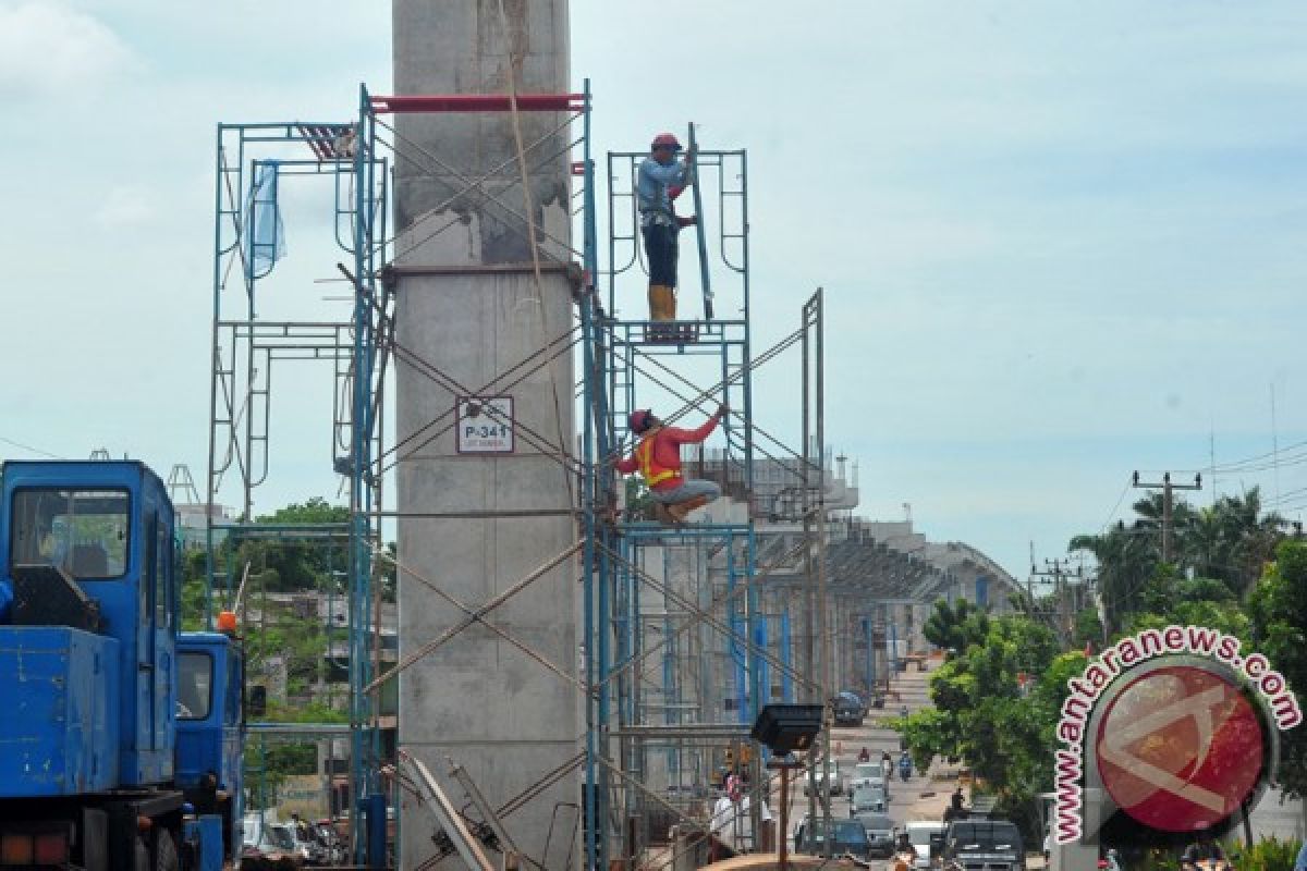 Pembangunan fondasi LRT Palembang selesai Juli 2017