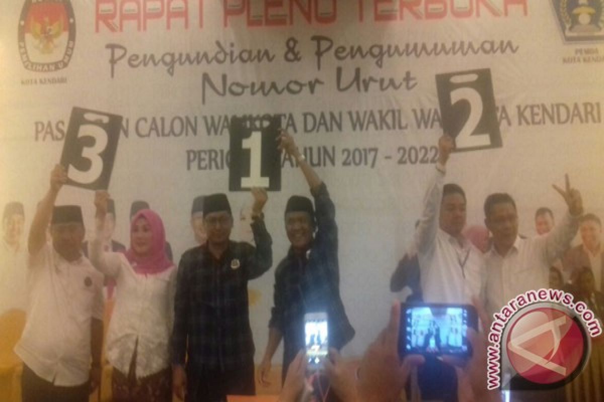 KPU Kendari Tetapkan Nomor Urut Pasangan Calon