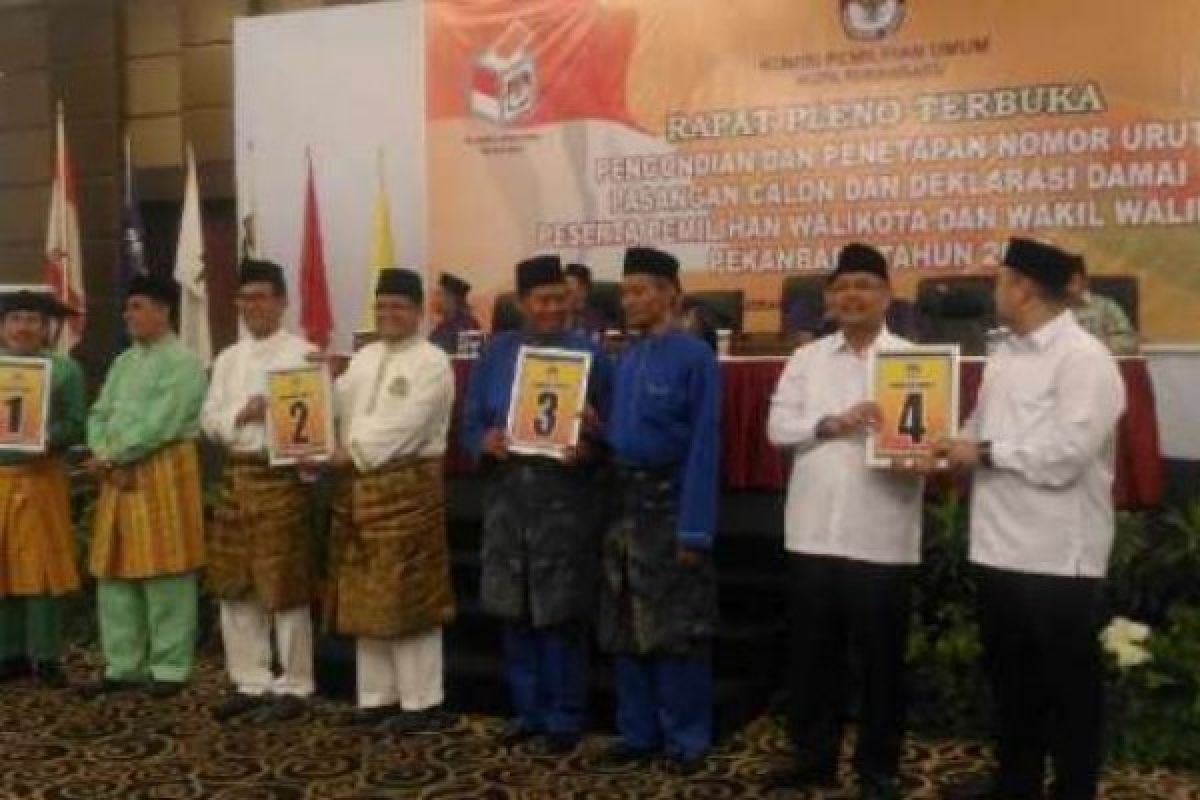 Ini Nomor Urut Untuk Pasangan Calon Pilwako Pekanbaru