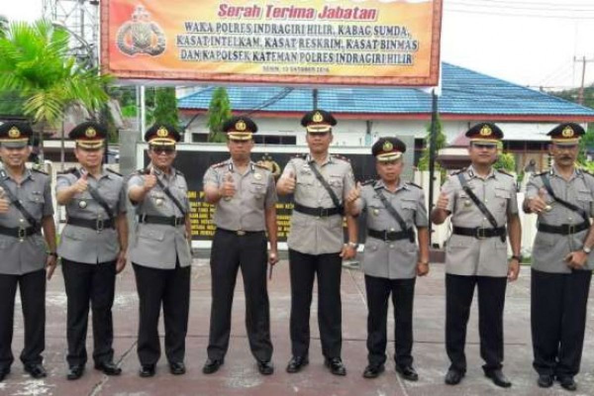 Kapolres Inhil Pimpin Upacara Sertijab Enam Perwira