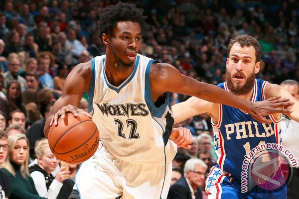 Timberwolves bekuk Sixers berkat "double-double" tiga pemain ini