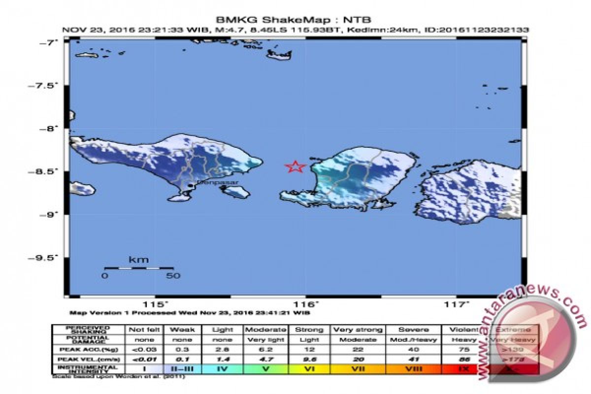Gempa Bumi Berkekuatan 4,7 SR Guncang Mataram 