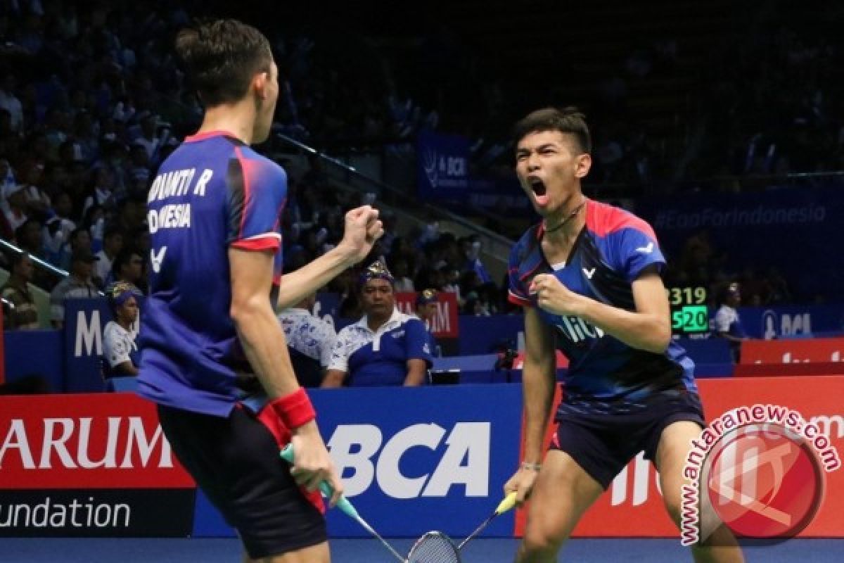 Fajar/Rian siap hadapi ganda Rusia di Semifinal Modi International Badminton Championships 2018