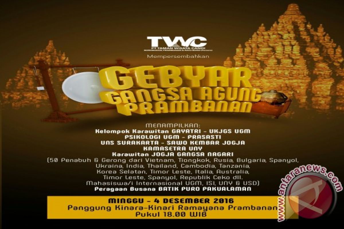 PT TWC gelar "Gebyar Gangsa Agung Prambanan" 