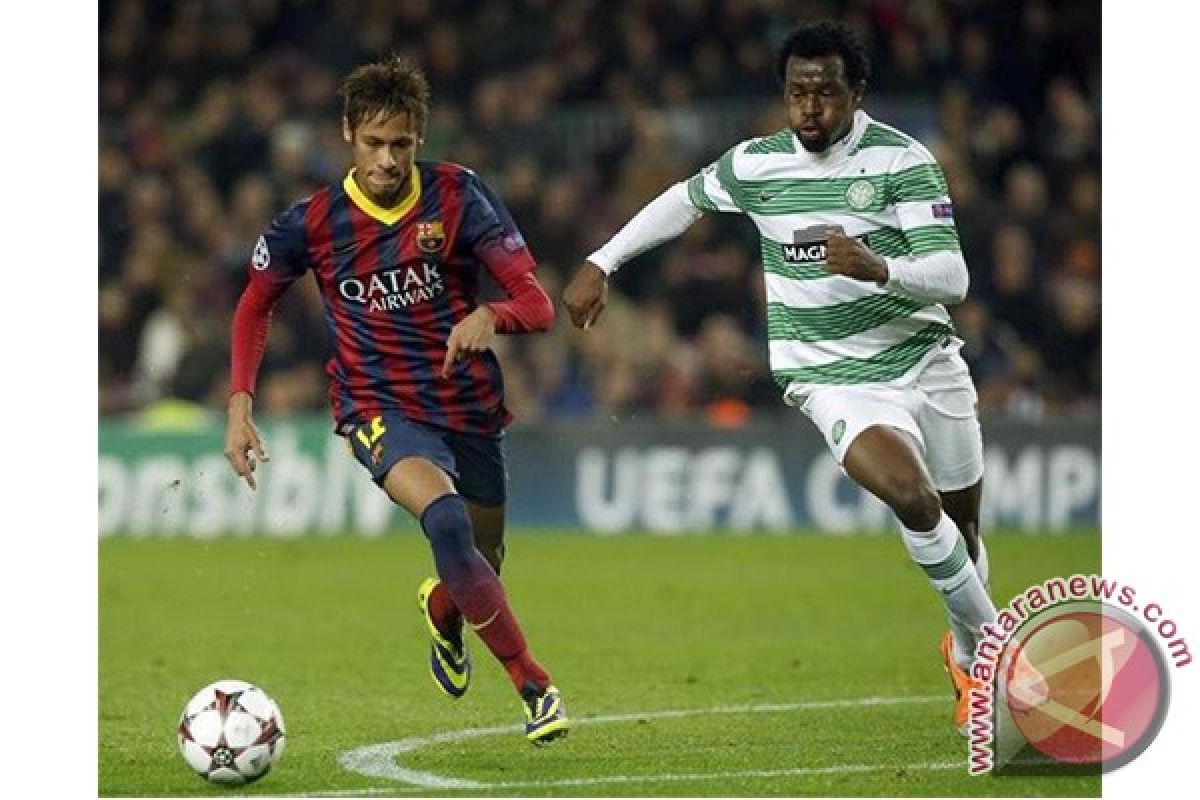 Neymar dapat kartu merah saat Barcelona ditaklukkan malaga