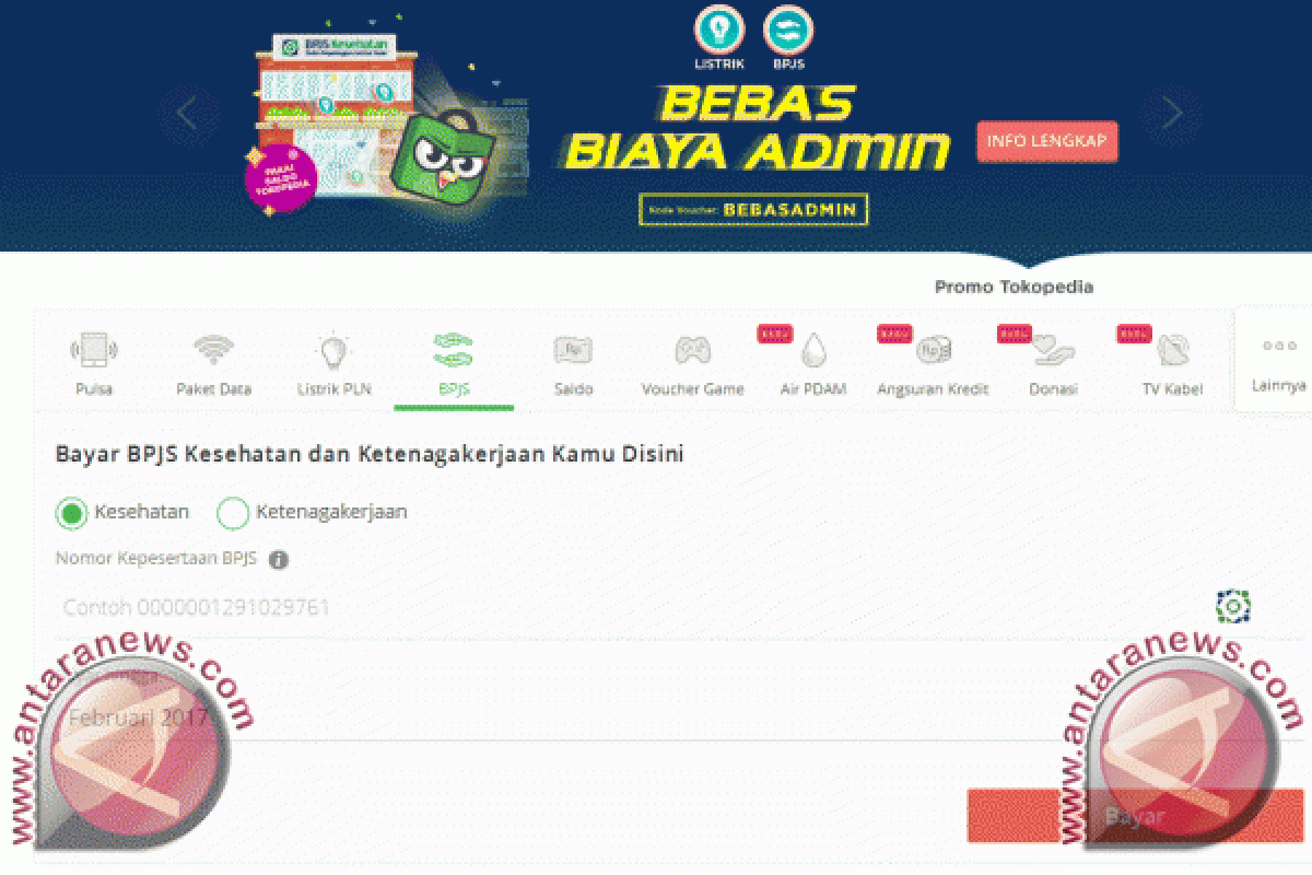 Iuran BPJS Ketenagakerjaan kini dapat dibayar via Tokopedia