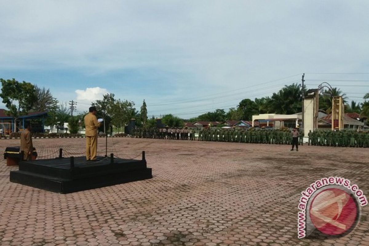 Pemkab dan OKP apel siaga Linmas PAM bersama