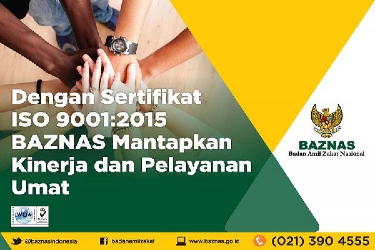 Baznas raih sertifikat ISO 9001:2015