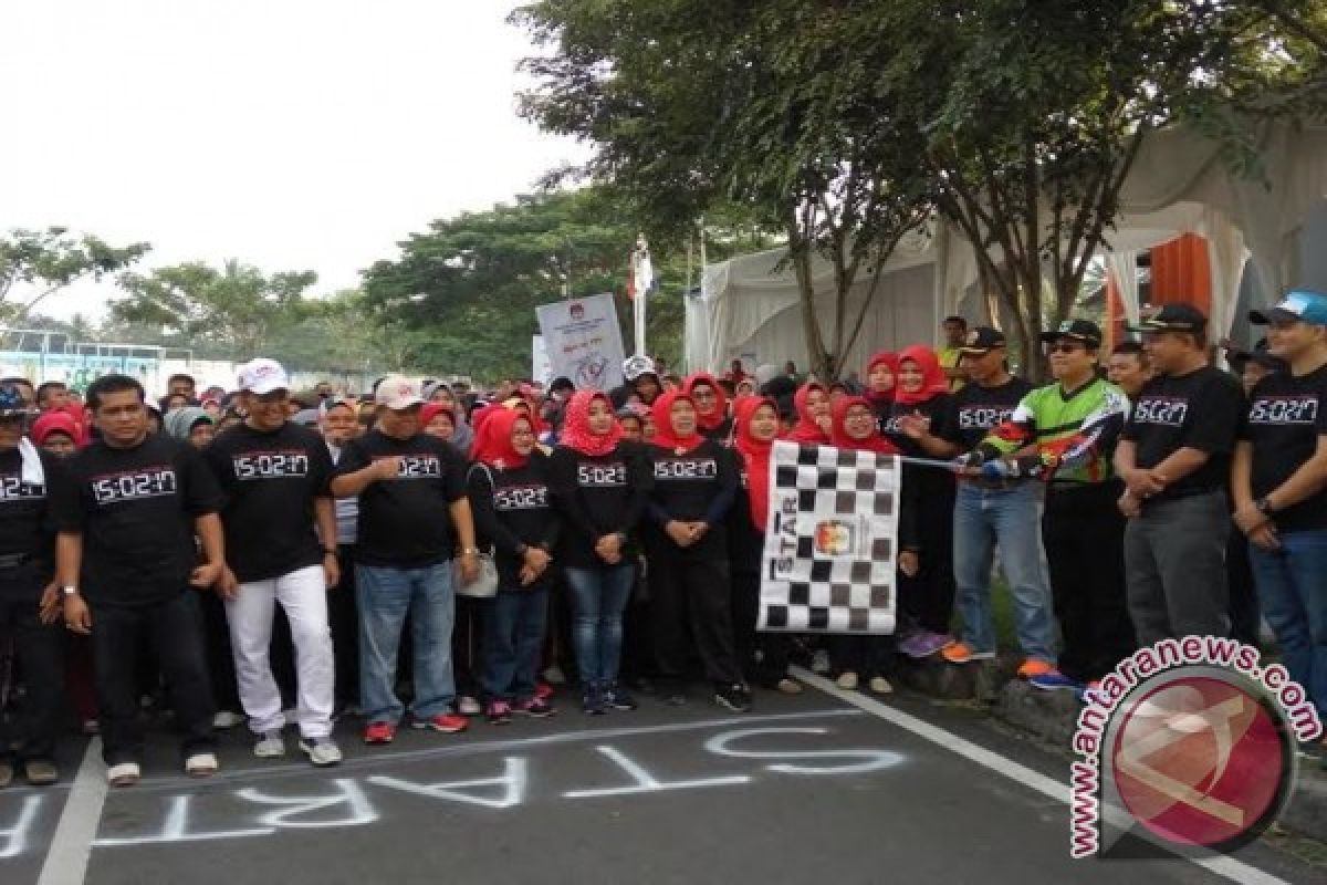 KPU Payakumbuh Sosialisasikan Pilkada Lewat Jalan Sehat-Sepeda Santai