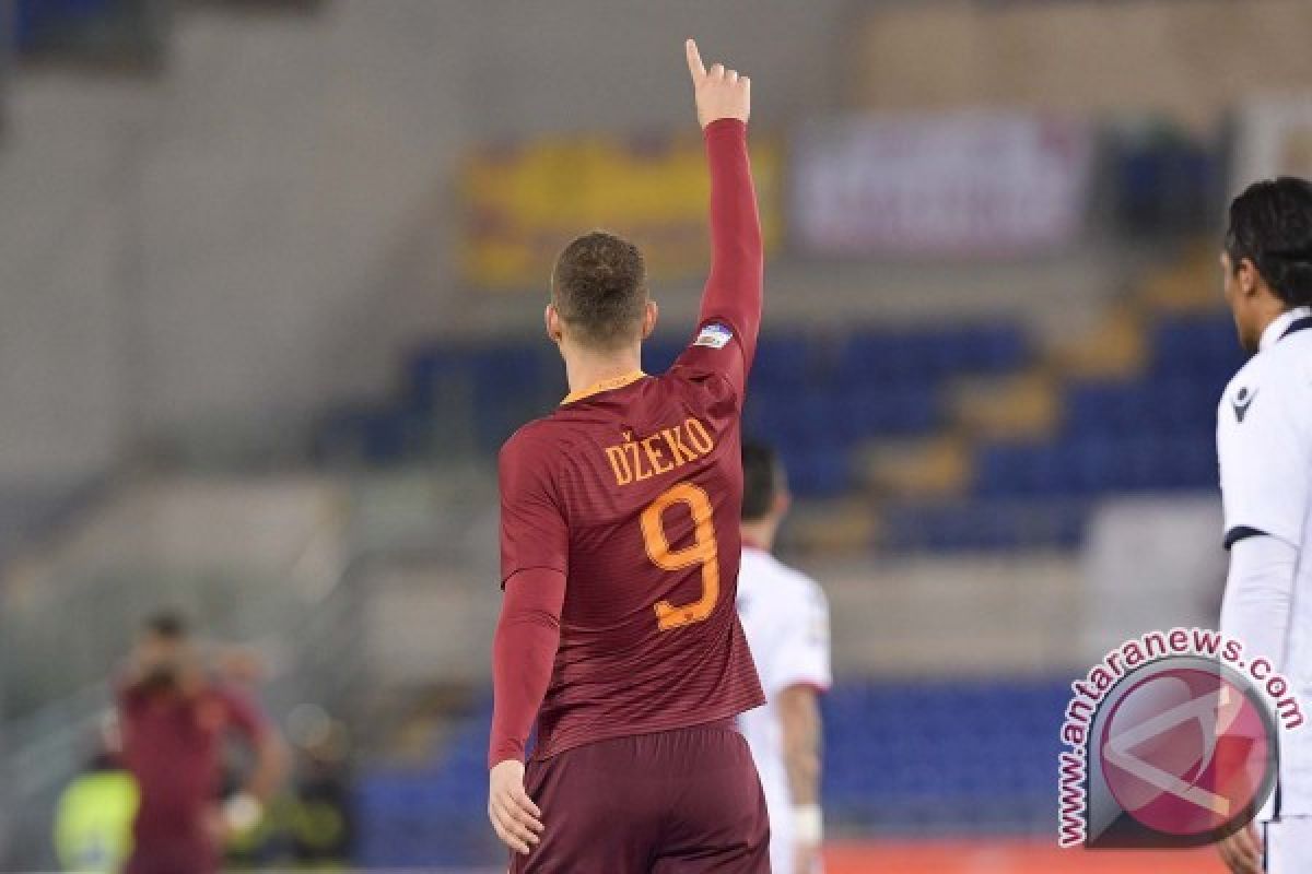 Edin Dzeko Bawa AS Roma Kalahkan Cagliari