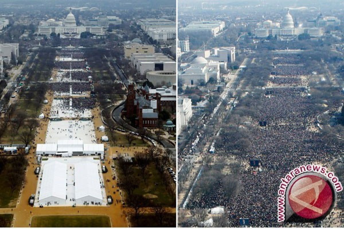 Lihat Foto Pengunjung Dua Pelantikan Ini, Media Atau Trump Yang Bohong?