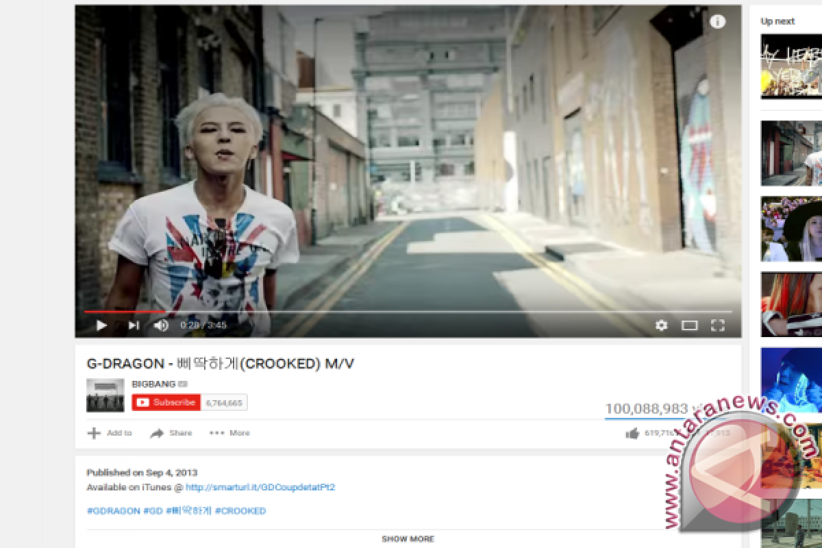 G-Dragon "Crooked" telah ditonton 100 juta orang
