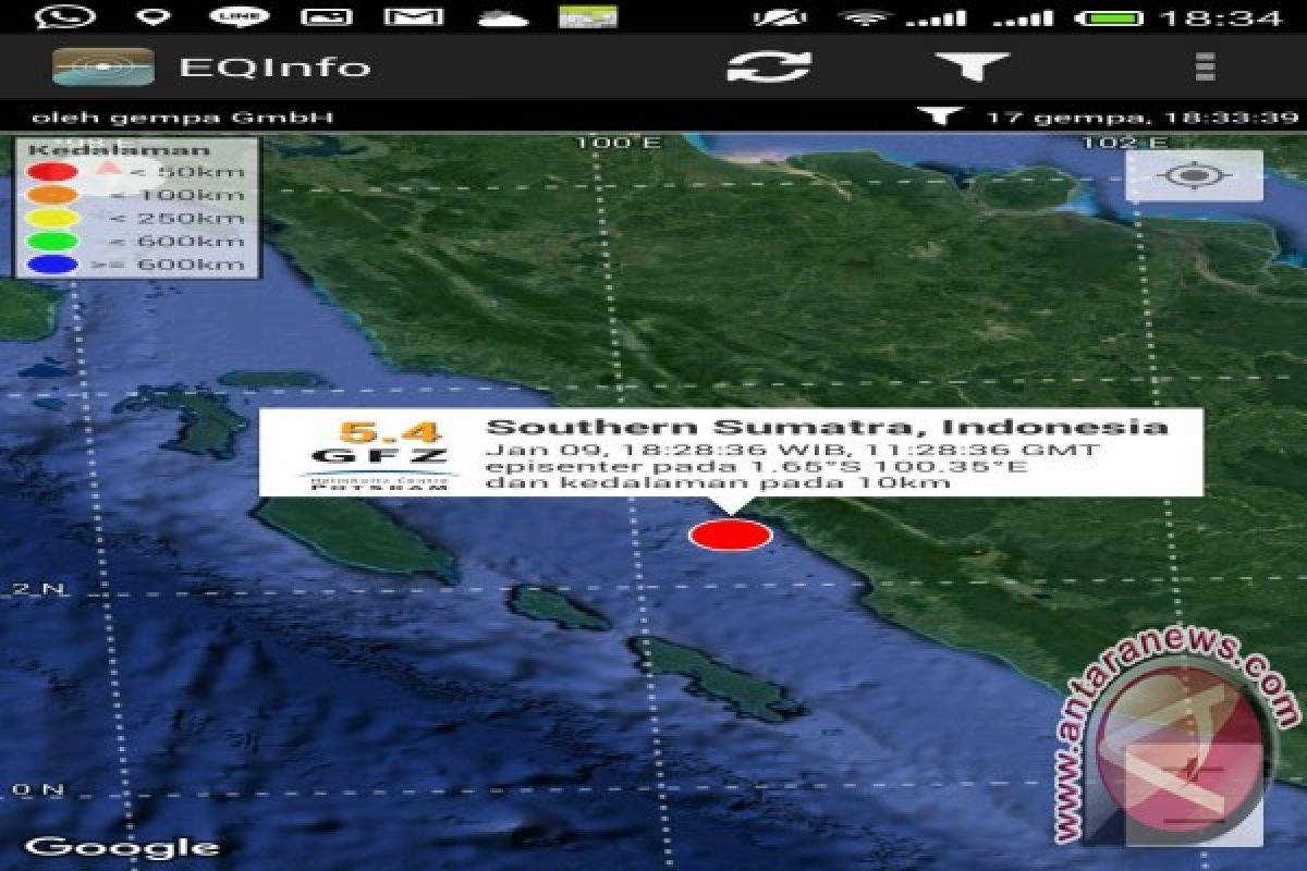 Padang Diguncang Gempa 5,5 SR