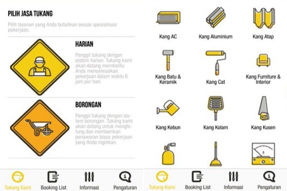 Aplikasi tukang.com fasilitasi 1.100 pekerja informal