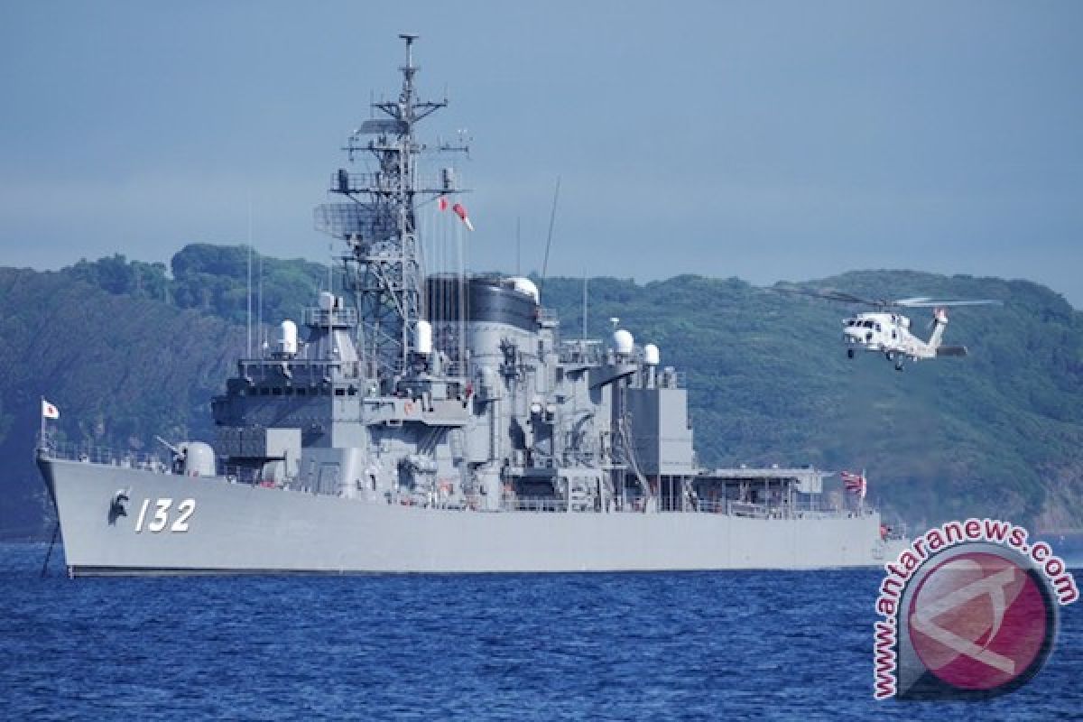 Two Japanese Marine Self-Defense Force`s ships dock in Jakarta