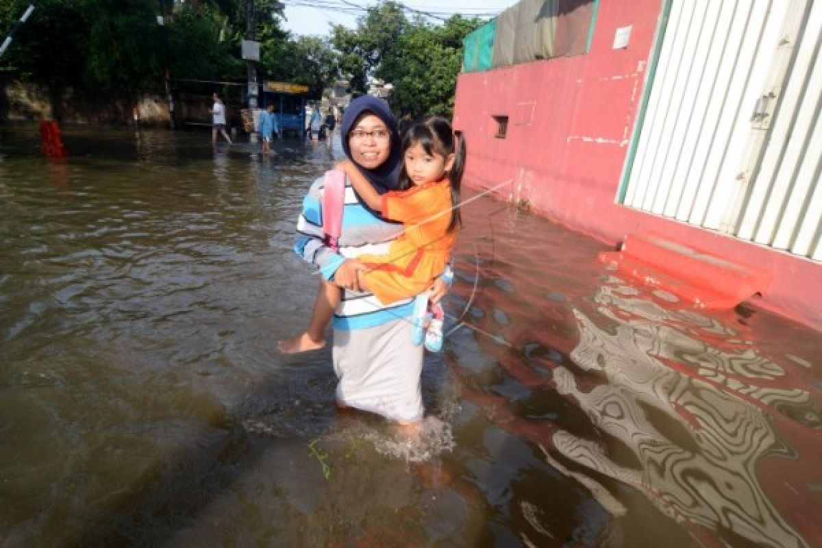 Permukiman Warga Rangkasbitung Tergenang Banjir