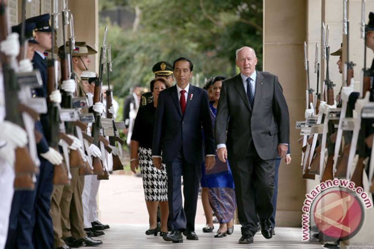 Presiden disambut upacara kenegaraan di Admiralty House