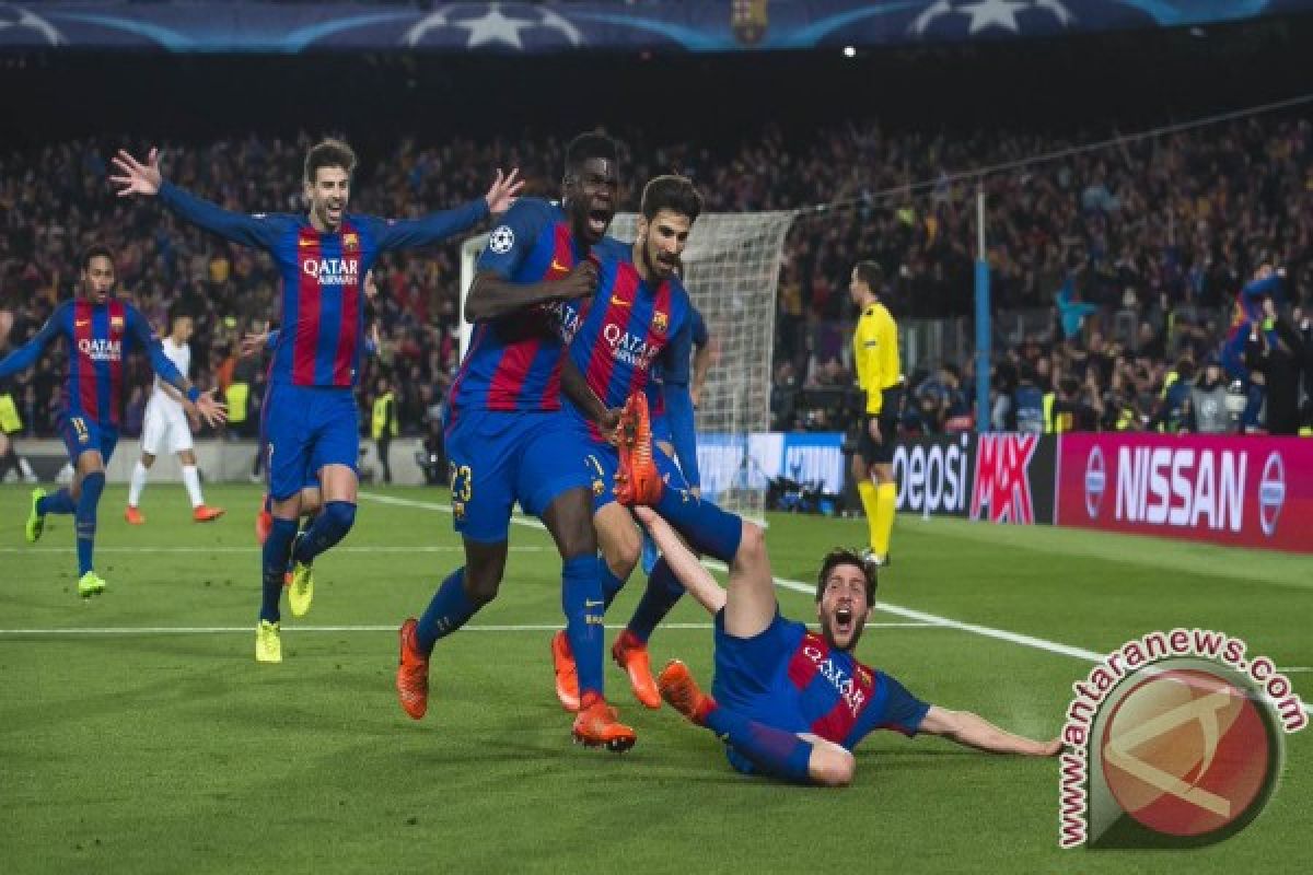 Liga Champions - Menang dramatis, Barcelona singkirkan PSG 6-1