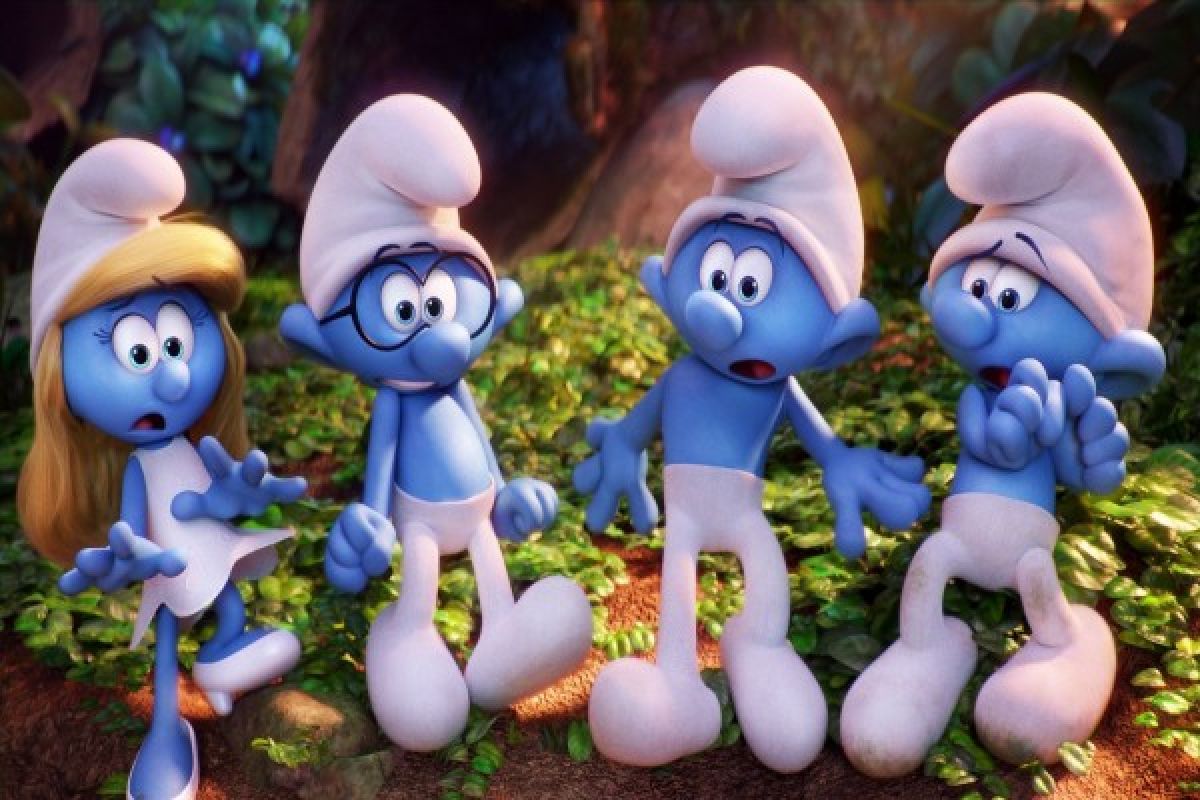 Makhluk-makhluk biru mengungkap misteri di "Smurfs: The Lost Village"