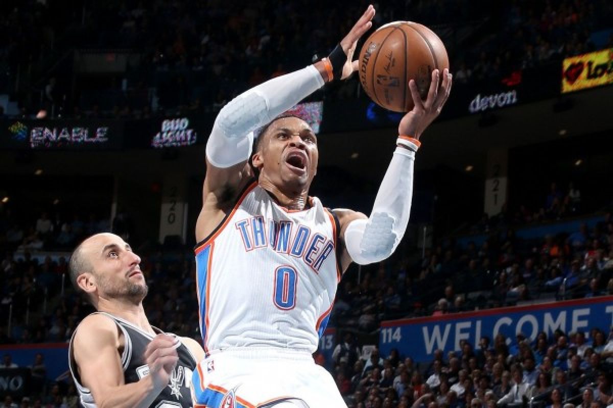 "Triple-double" ke-39 Westbrook tak cukup hentikan Spurs