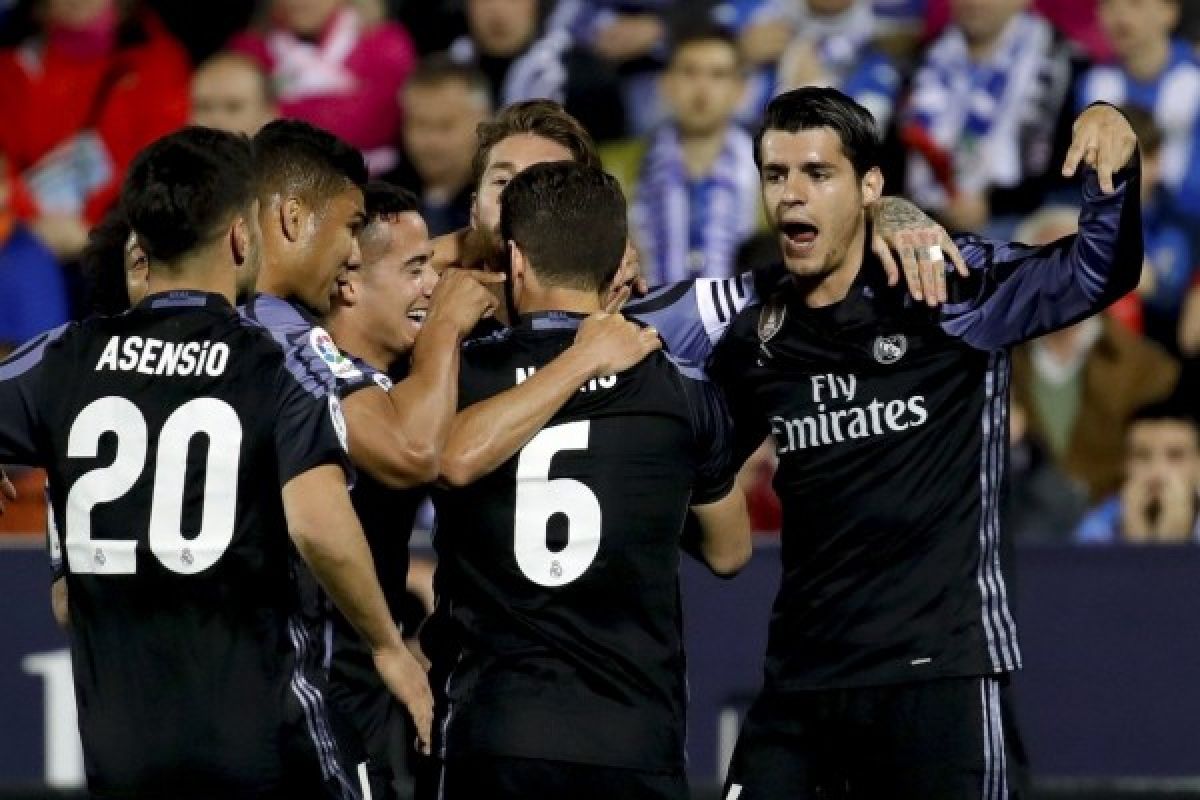 Tanpa Ronaldo, Madrid tekuk Leganes 4-2 berkat hattrick Morata